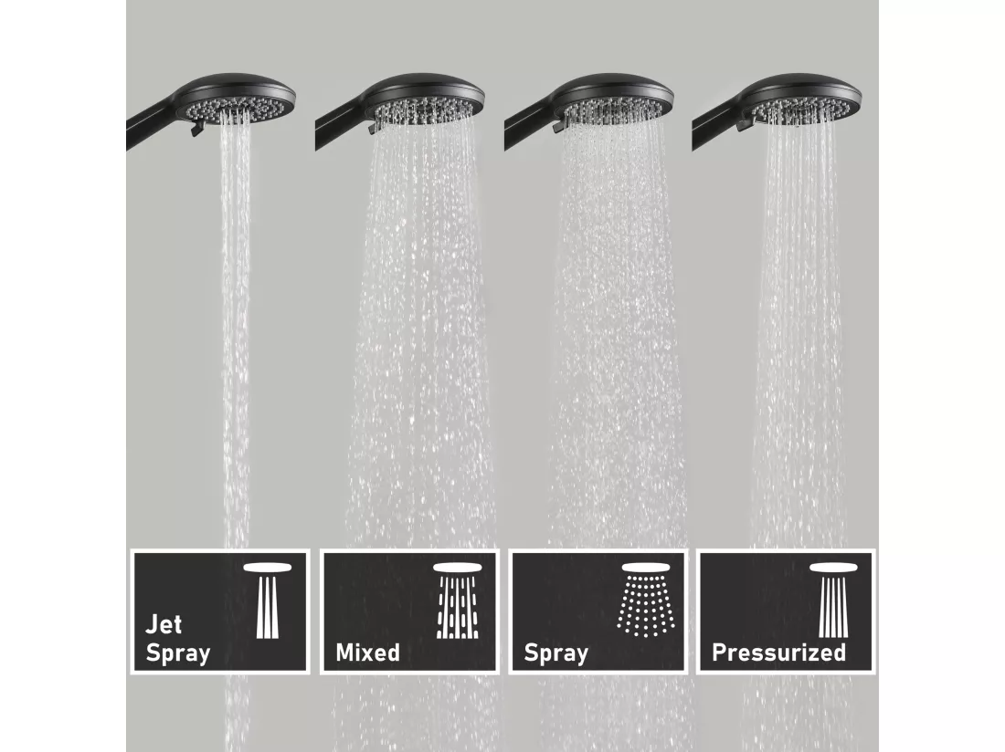Colonne de douche thermostatique, Cecipa max Pomme 230mm+Douchette 2 jets, Noir,EU Modèle