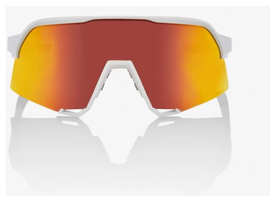 Lunettes 100% S3 - Soft Tact Blanc - Verres Miroir Multicouche Rouge Hiper
