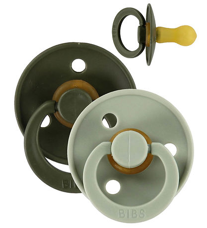BIBS Colour Schnuller - Gr. 2 - 2er-Pack - Rund - Sage/Hunter Gr