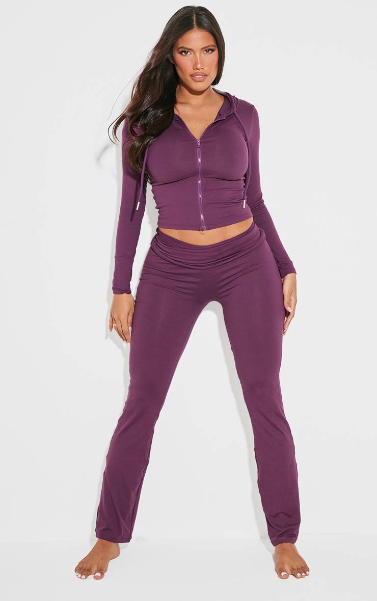 Prune Sweat À Casynthétiqueche Zippé Sculpté Shape