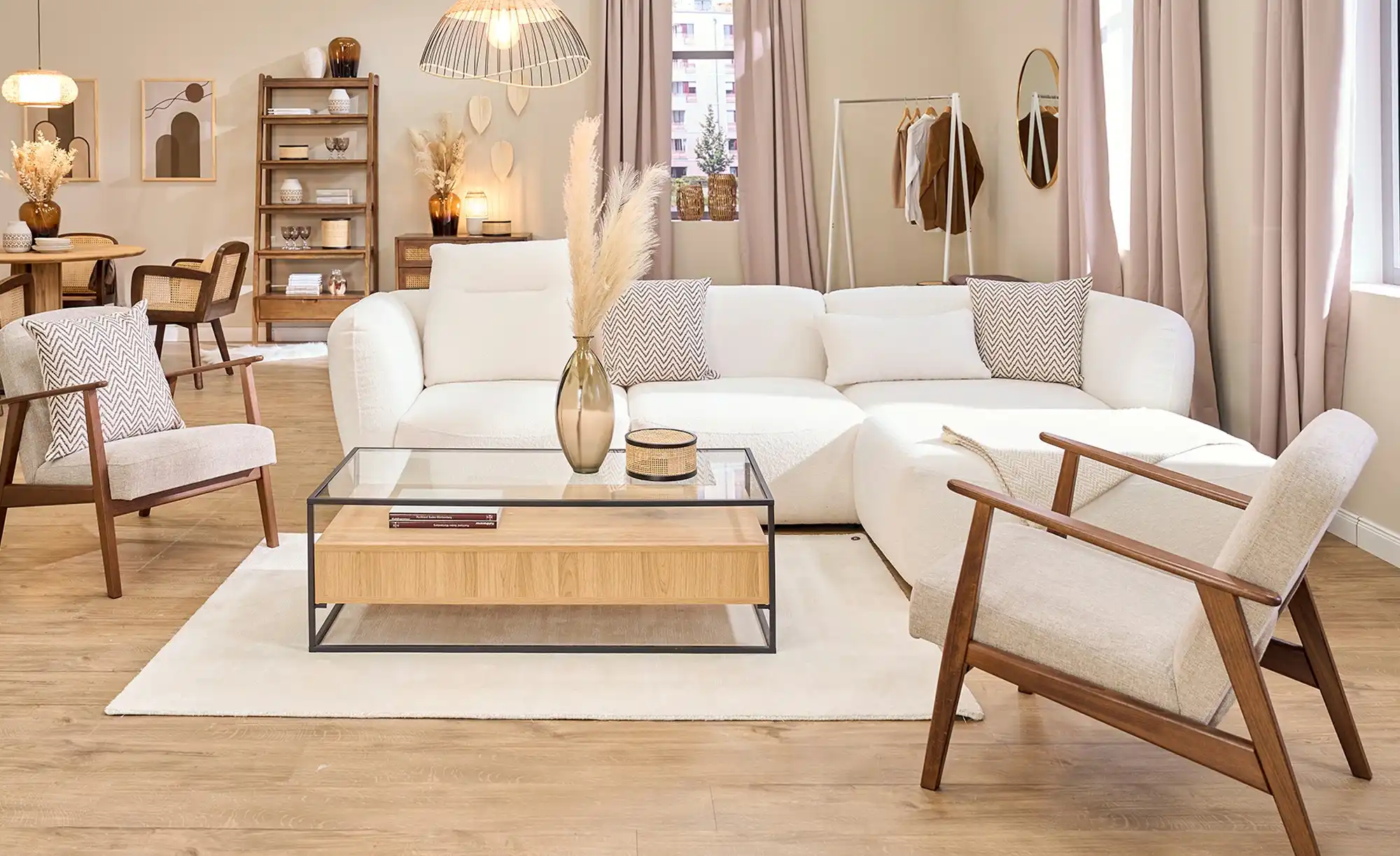 switch Ecksofa in Bouclé Candelo