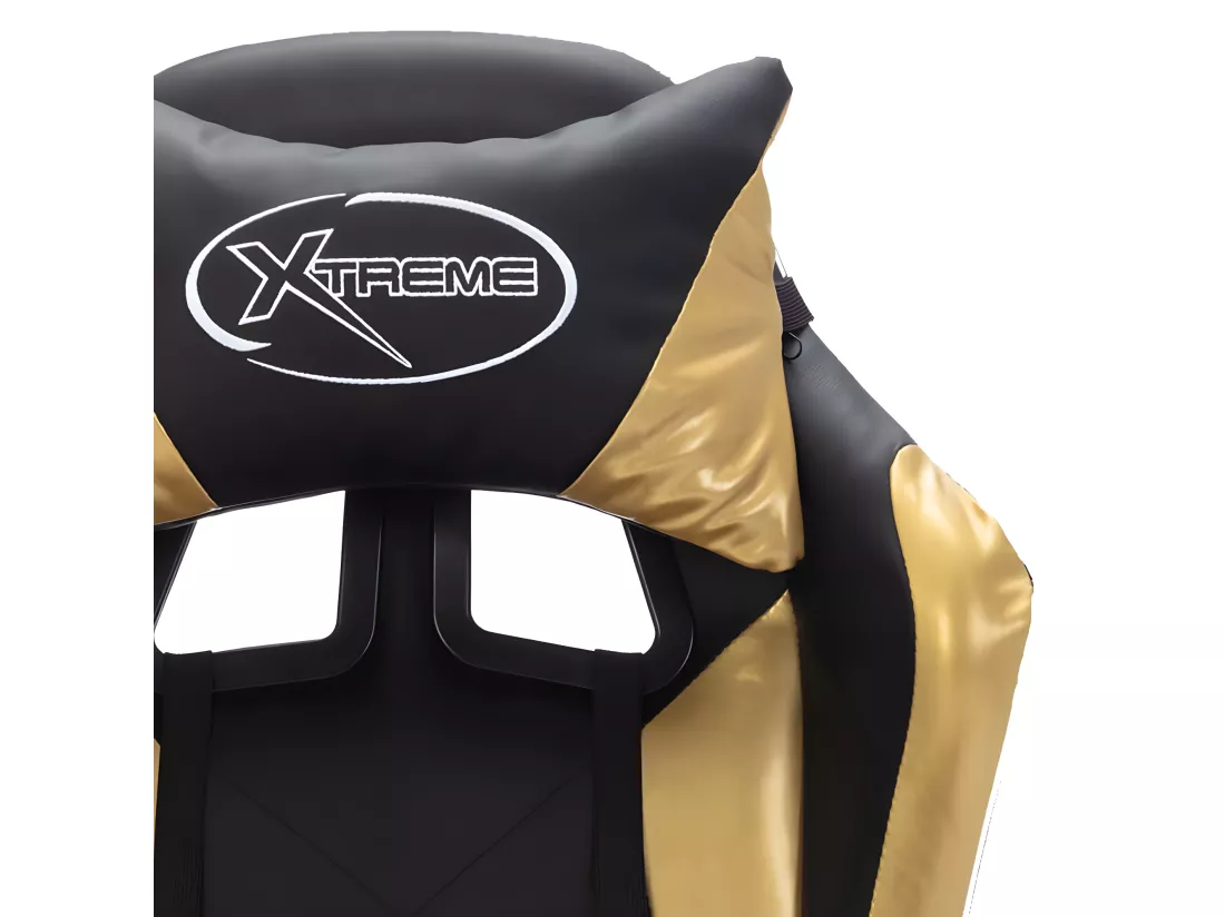 Fauteuil de jeux vidéo avec LED RVB Doré et noir Similicuir