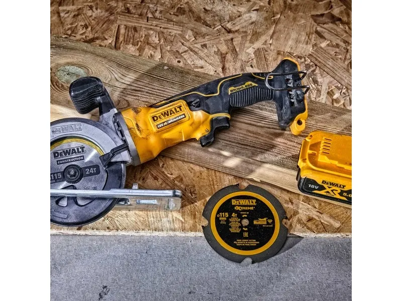 DeWALT DCS571P2, Træ, Gul, 11,5 cm, 4500 rpm, 4 cm, 102 dB