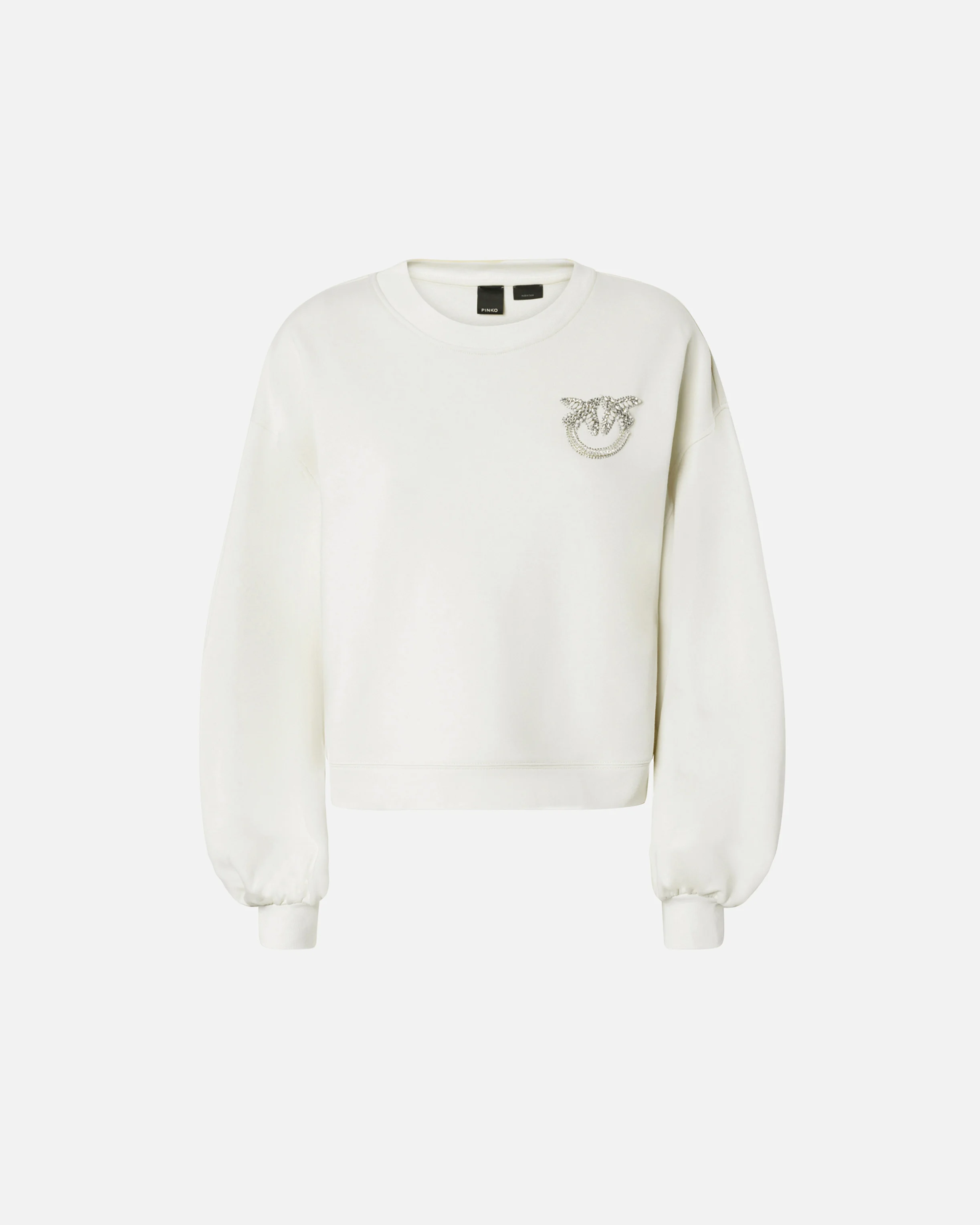 Sweat-shirt à manches larges et broderie bijou love birds | Blanc