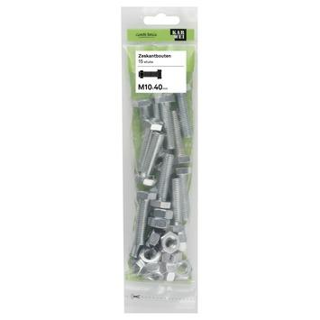 KARWEI zeskantbout voldraad M10x40 mm 15 stuks