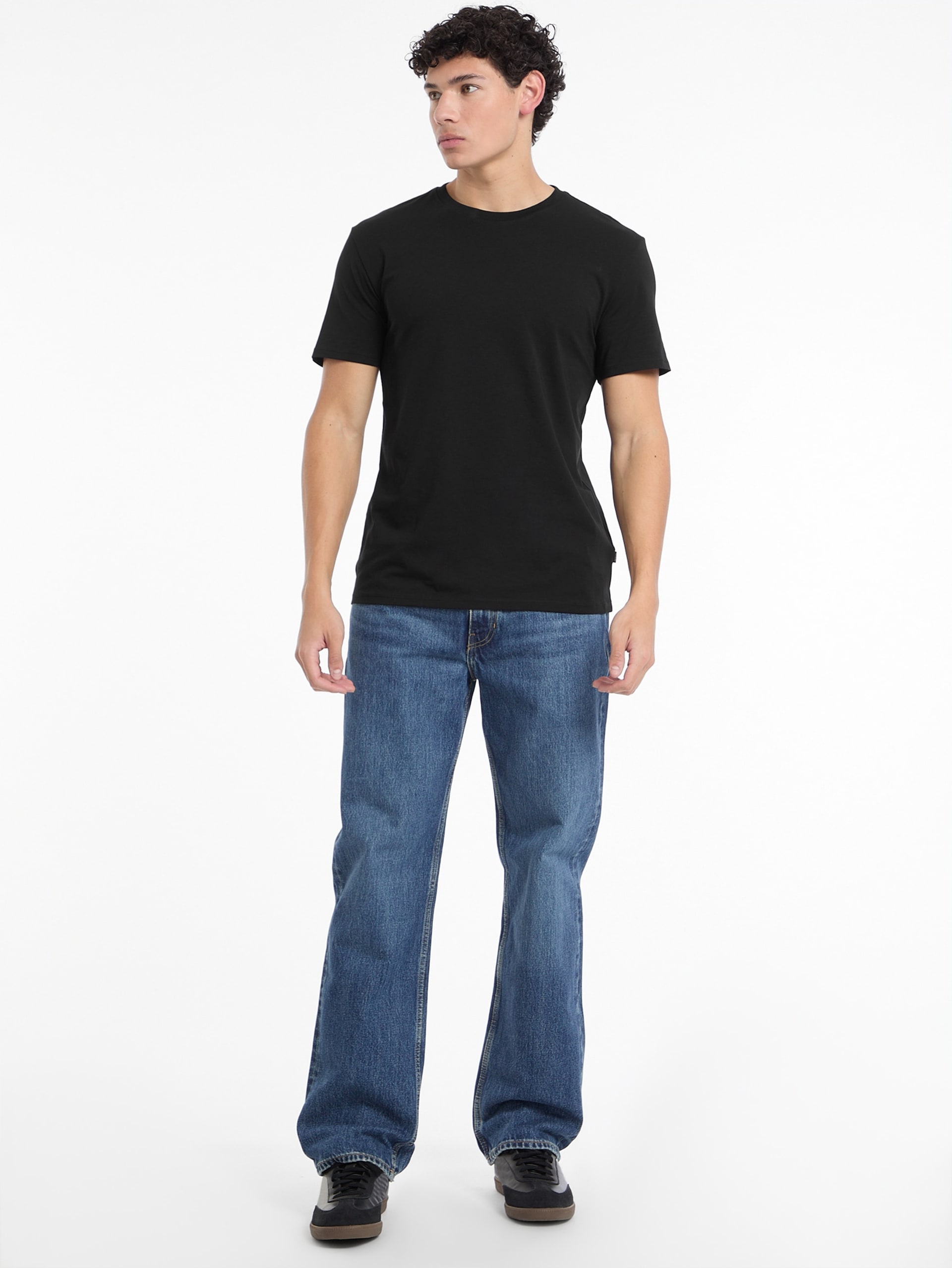 Camiseta de gola redonda única