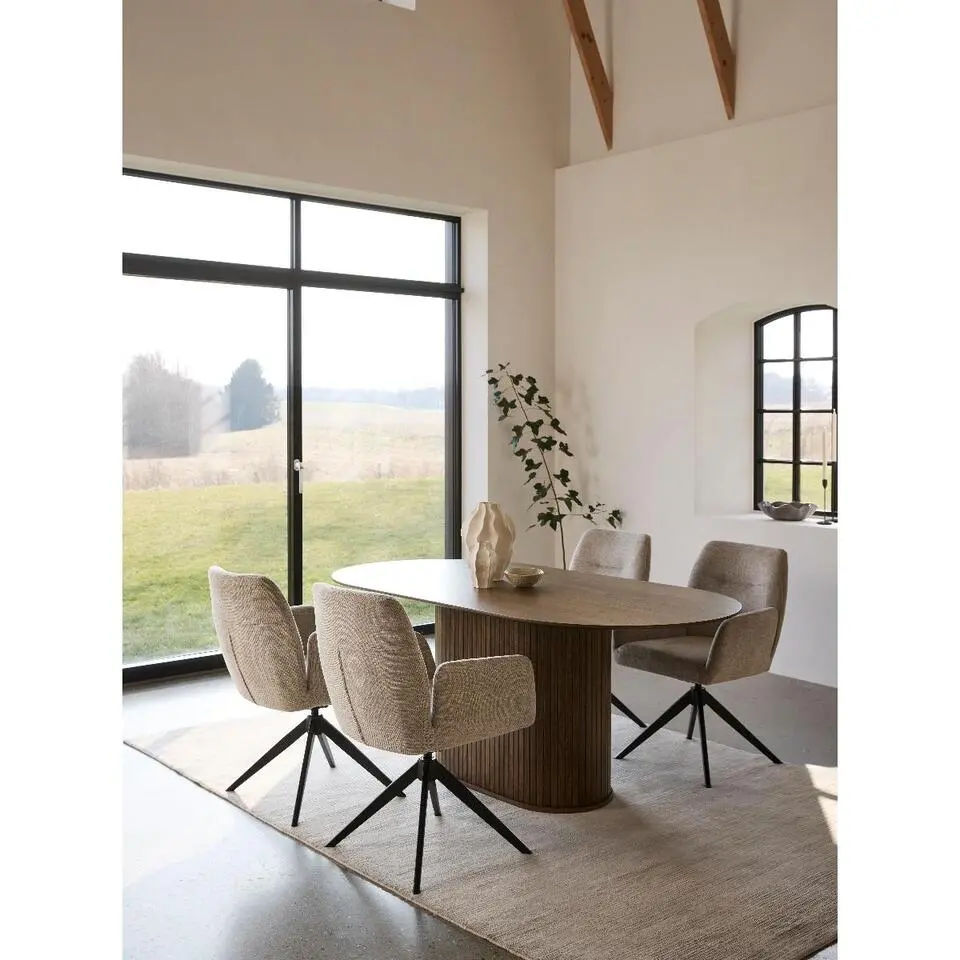 Nordic Home - Kelly ovale eettafel 95x180 cm - donkerbruin