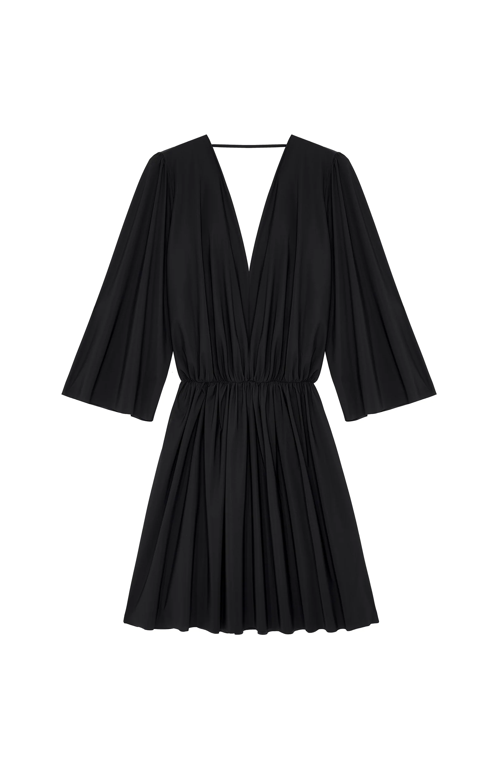 sioni Robe noire évasée avec décolleté en V Noir