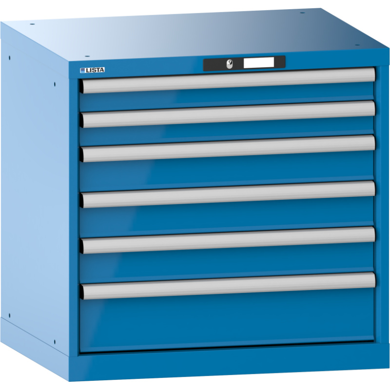 Armoire à tiroirs Lista 36x27E H 70 x L 71,7 x P 57,2 cm 6 tiroirs ( 2 x 7,5, 3 x 10 et 1 x 15 cm) Key Lock