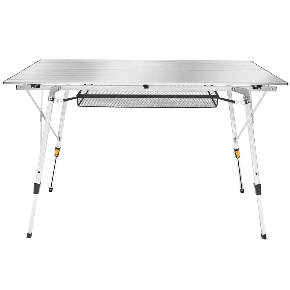 tectake Aluminium klaptafel Bastiaan in hoogte verstelbaar , Zilver
