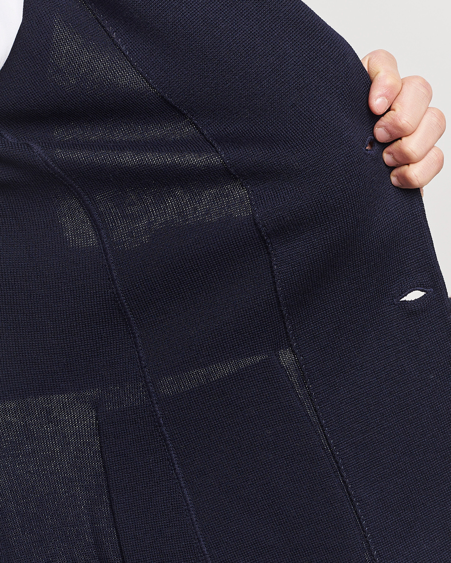 Lardini Knitted Wool Blazer Navy