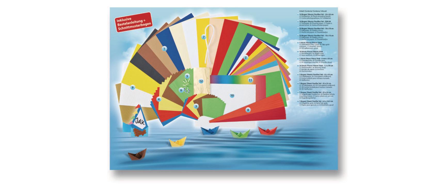 Bastelpapier Bastelkoffer Ganzjahr MehrfarbigBastelblock