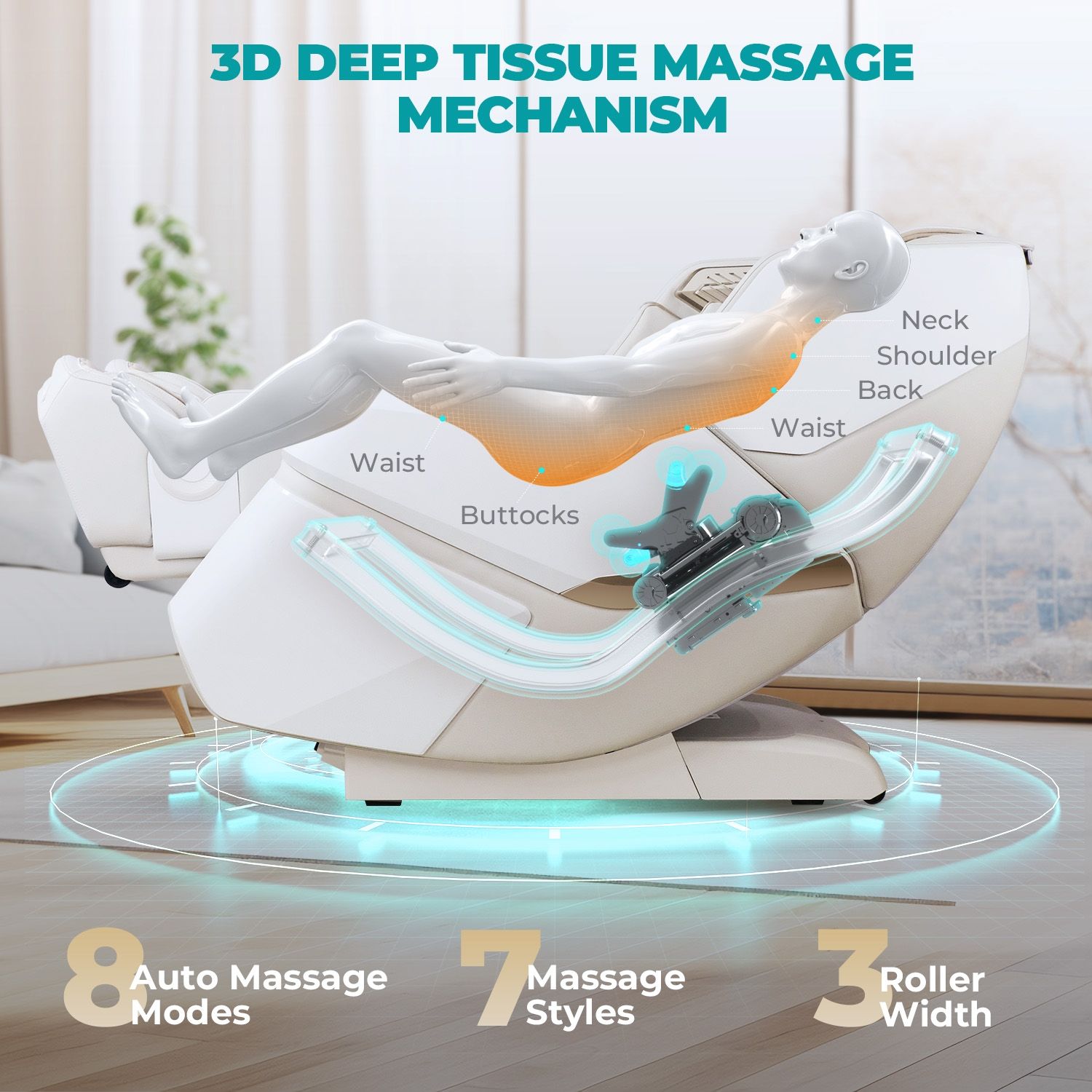 Naipo SPACEWALK MASSAGESESSEL MIT WÄRMEFUNKTION ZERO GRAVITY, SHIATSU, 3D, GANZKÖRPER, SCAN