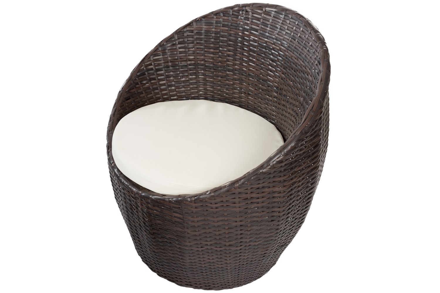 3-teiliges Garten-Lounge-Set - braun - mit Sitzkissen