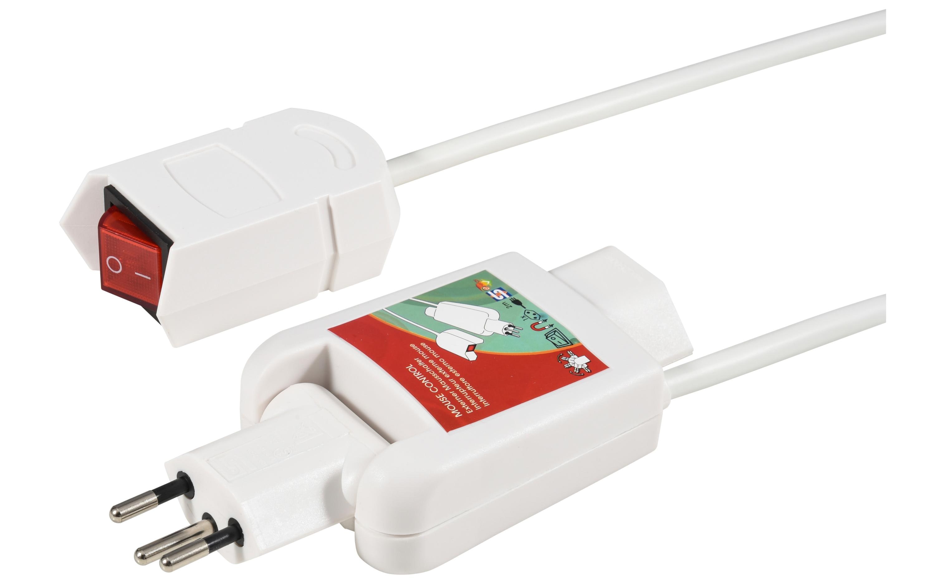 Schalt-Schlaufstecker 2 m 1Kippschalter und Schlaufstecker T12/T13
