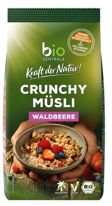 Biozentrale Bio Crunchy Müsli Waldbeere 375g MHD:1.8.25