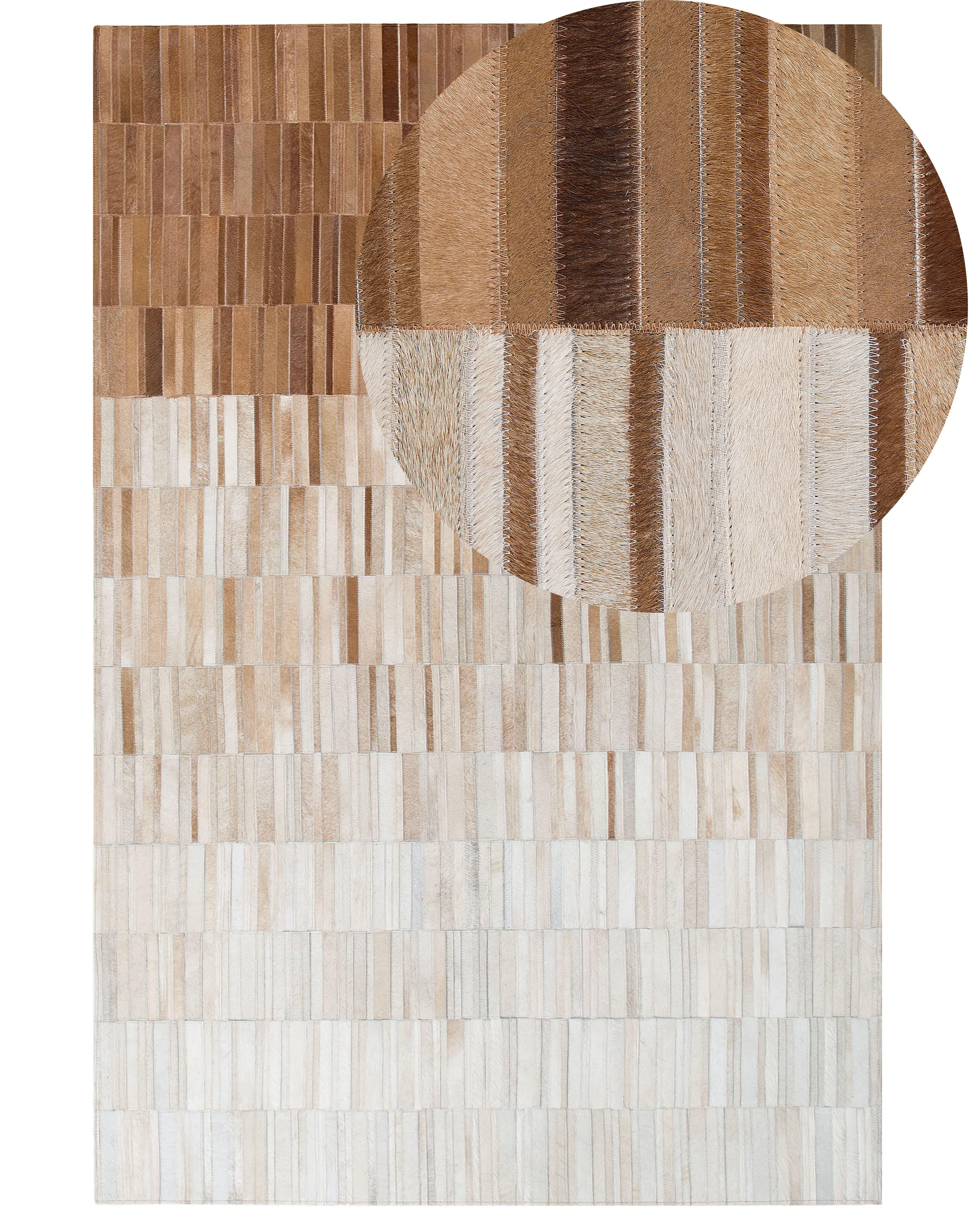 Vloerkleed YAGDA Beige 140 x 200 cm Leer