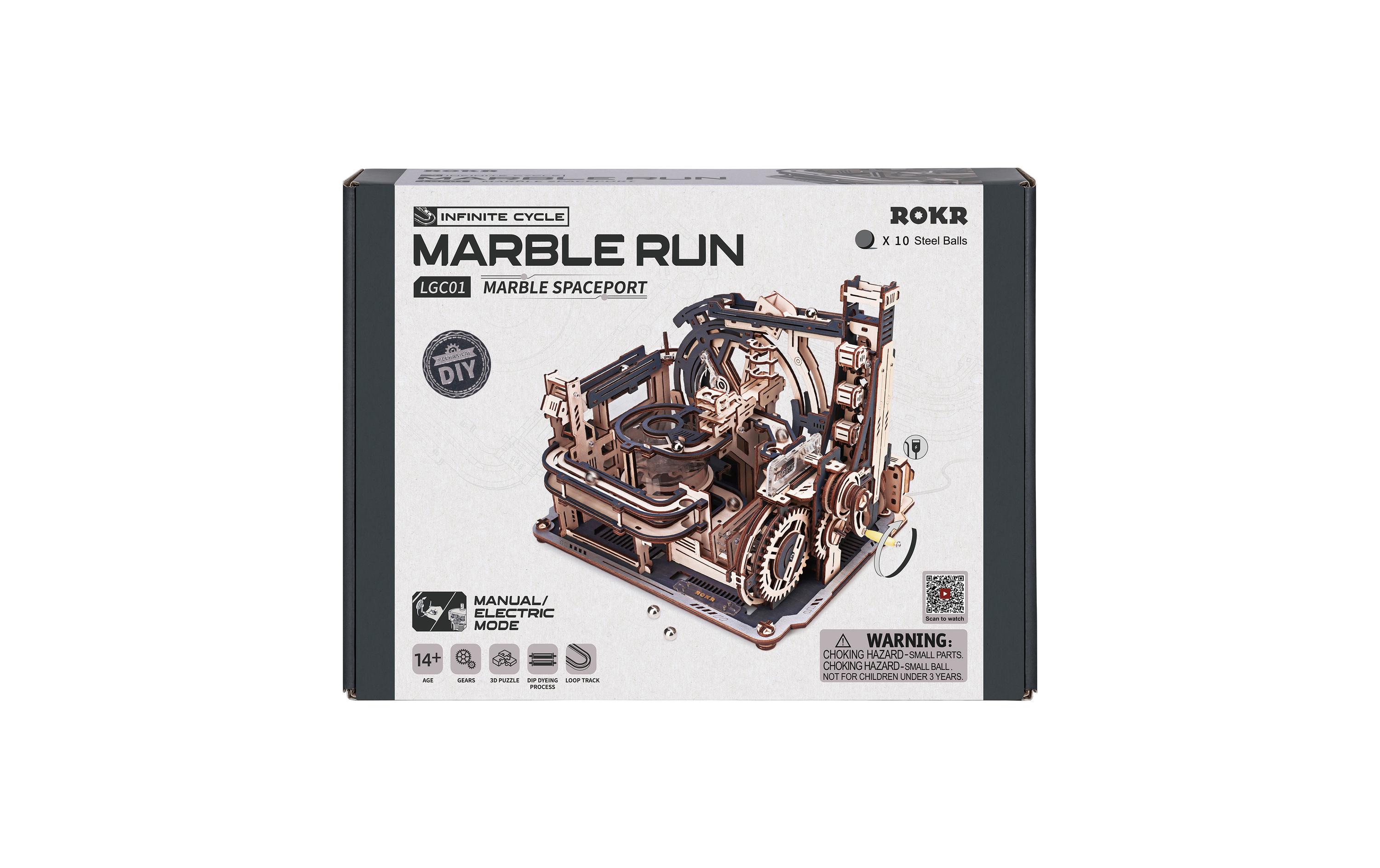 Bausatz Marble Spaceport 472-teilig3D-Puzzle aus lasergeschnittenen Holzteilen
