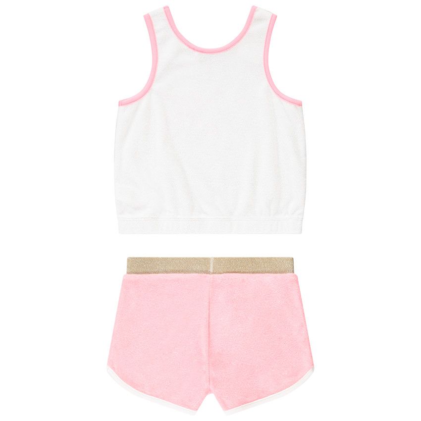 Ensemble de plage débardeur + short pour fille - Blanc