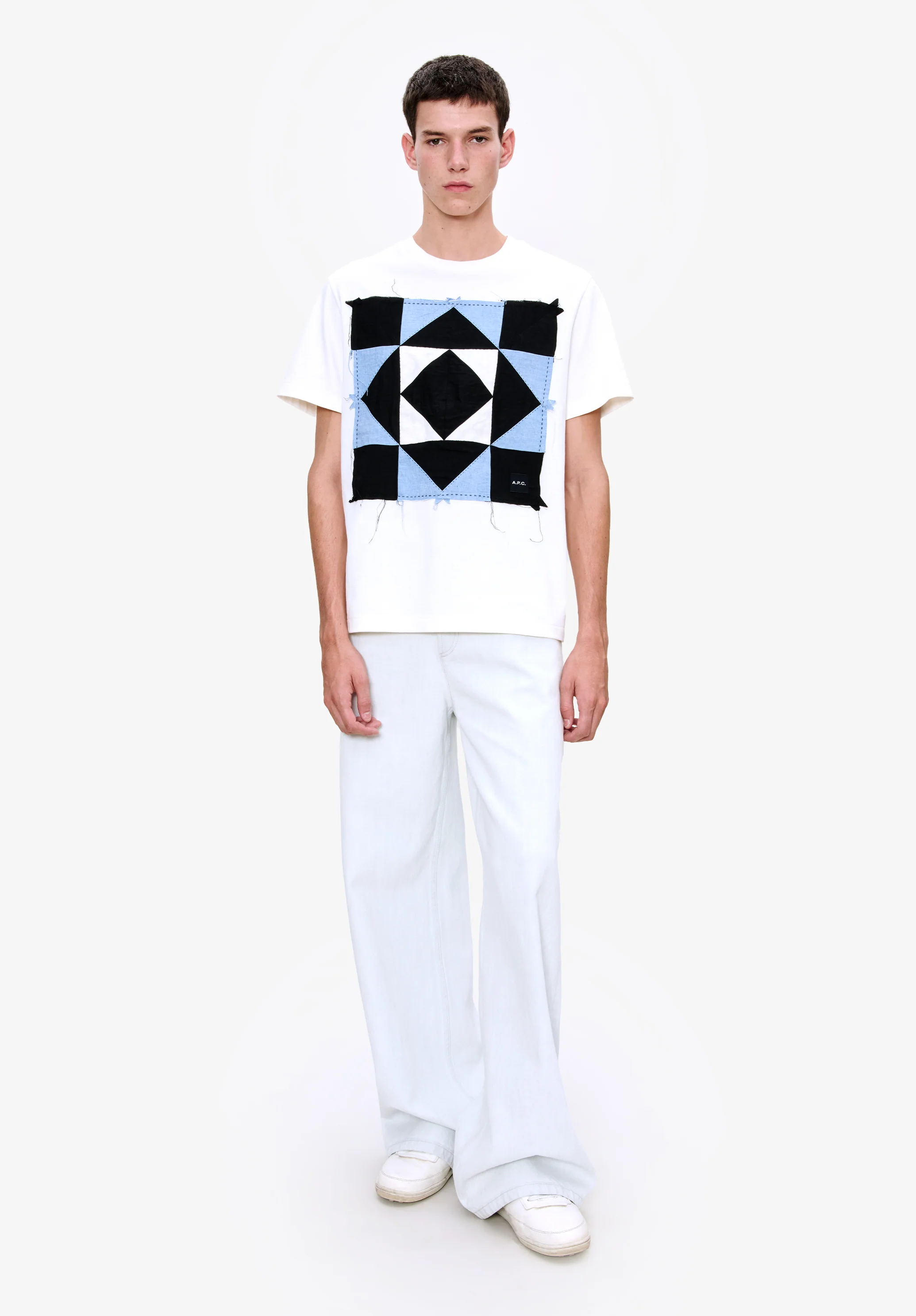 T-Shirt Patchwork - Blanc