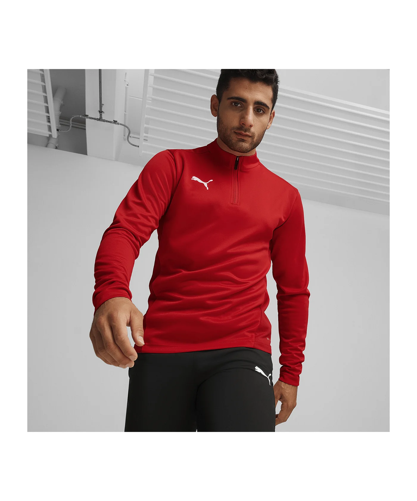 PUMA teamGOAL Training 1/4 Zip Sweatshirt Rot F01