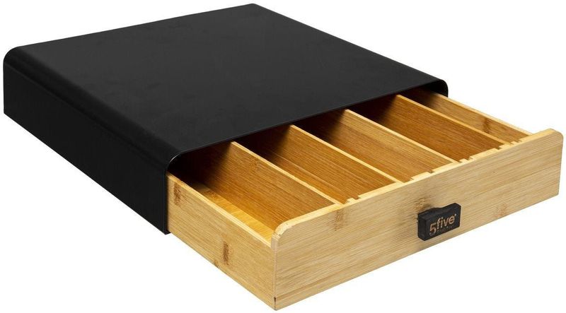 Capsule Houder - Zwart - Metaal en Bamboe - Geschikt voor Koffiecups van Nespresso, Vertuo, Dolce Gusto
