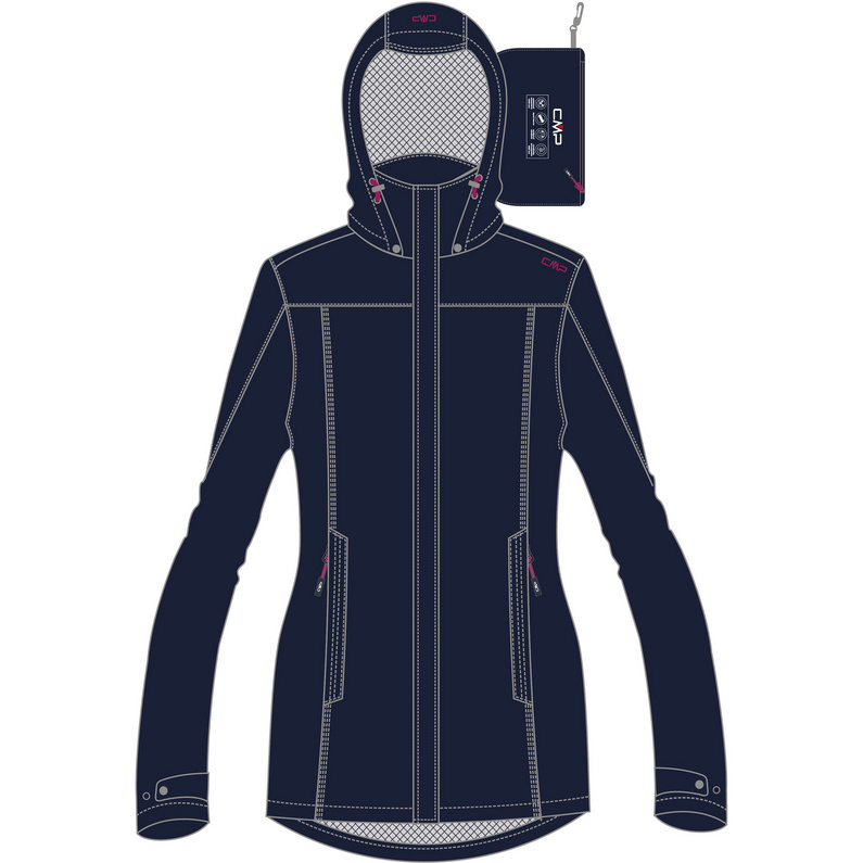 CMP Damen Rain Hoodie Button Jacke
