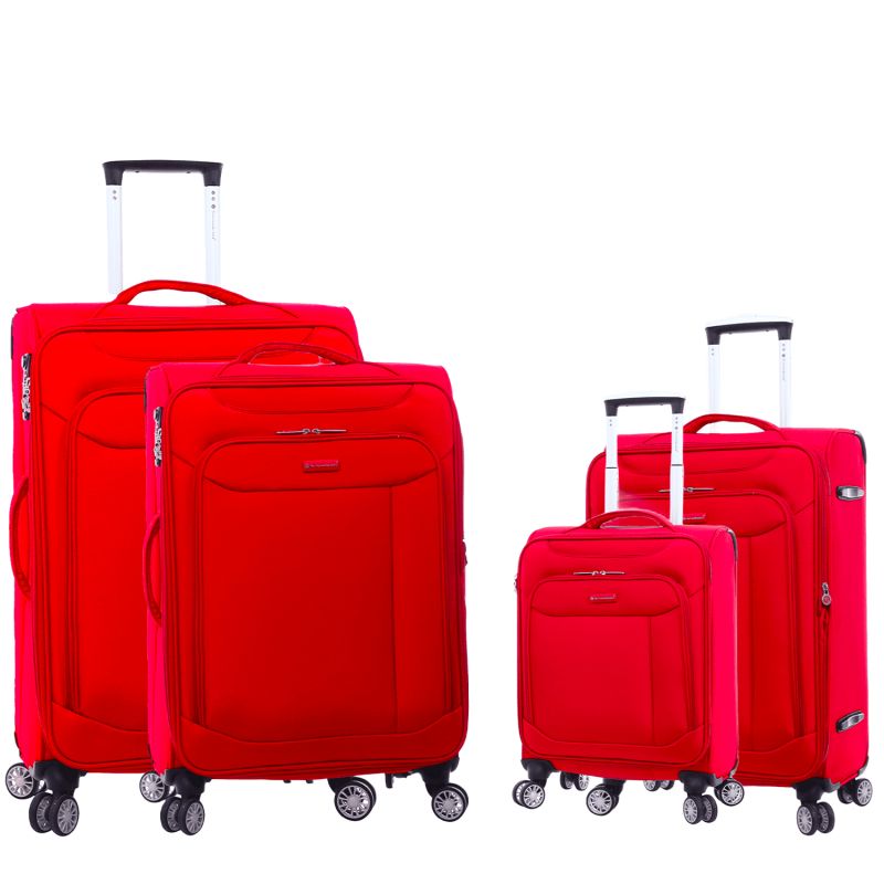 Lot de 4 valises souples 87303 extensible 55, 67, 77 et 88 cm Red