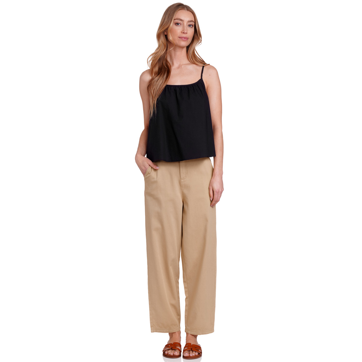 Jonas Nielsen Damen Chinohose mit elastischem Bund beige