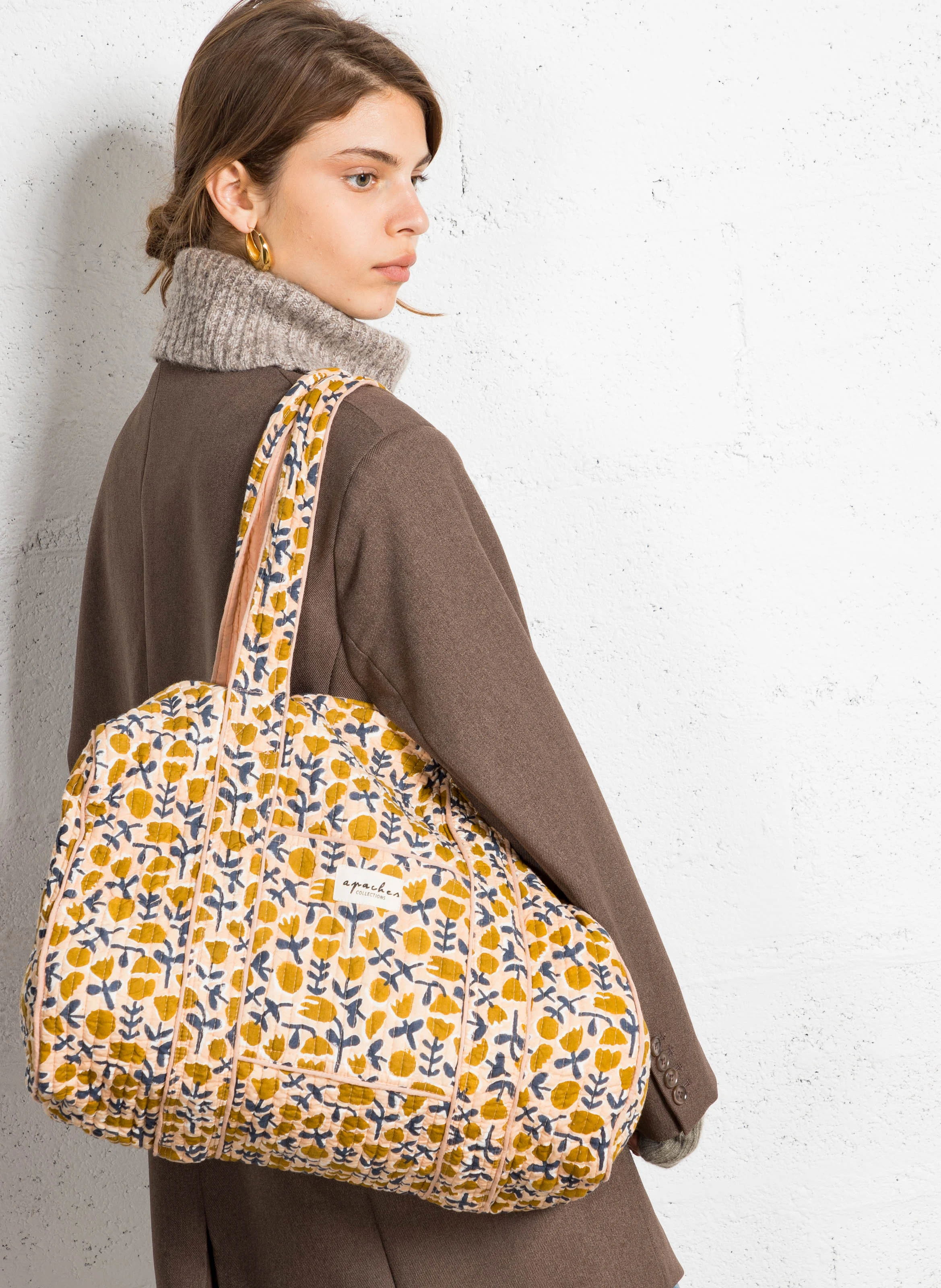 BUDDHA - Sac floral en coton | Beige