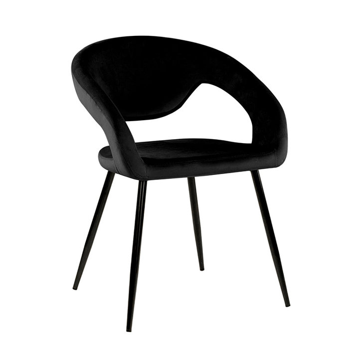 Velvet eetkamerstoel - Lenn Zwart | Comfortabel