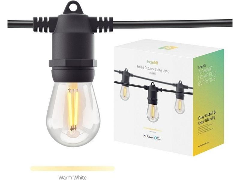 hombli Gartenleuchte String Light 12 LEDs, 5m, Warmweiss Smart Outdoor Lichterkette