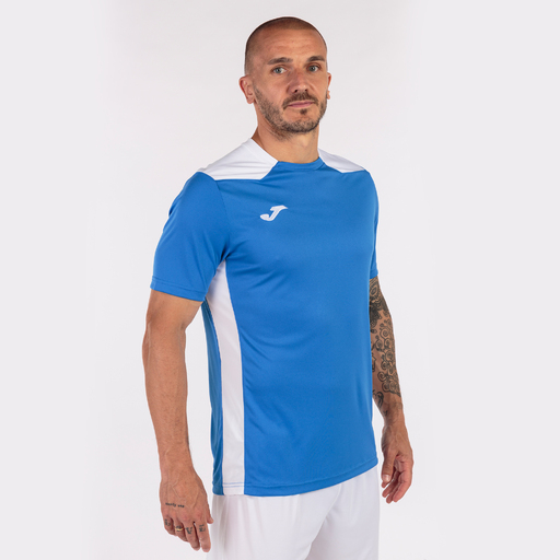 Camiseta Joma Championship VI Royal White de manga curta