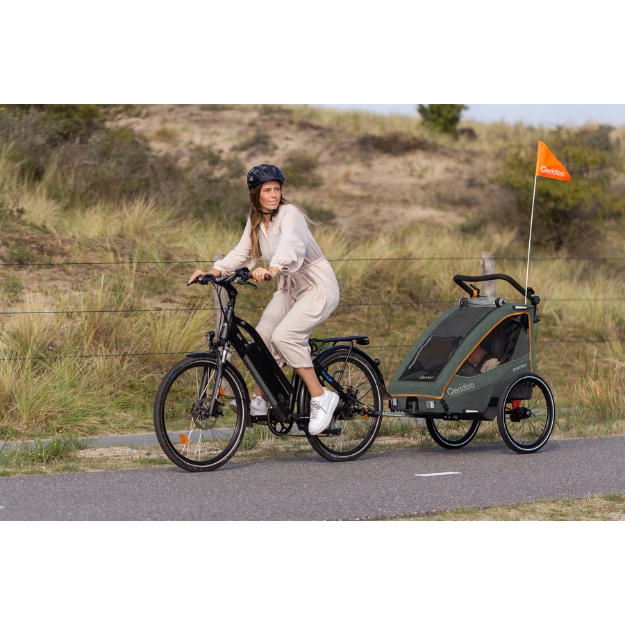 Qeridoo® Kinderfahrradanhänger Sportrex1 Limited Edition Forest Green