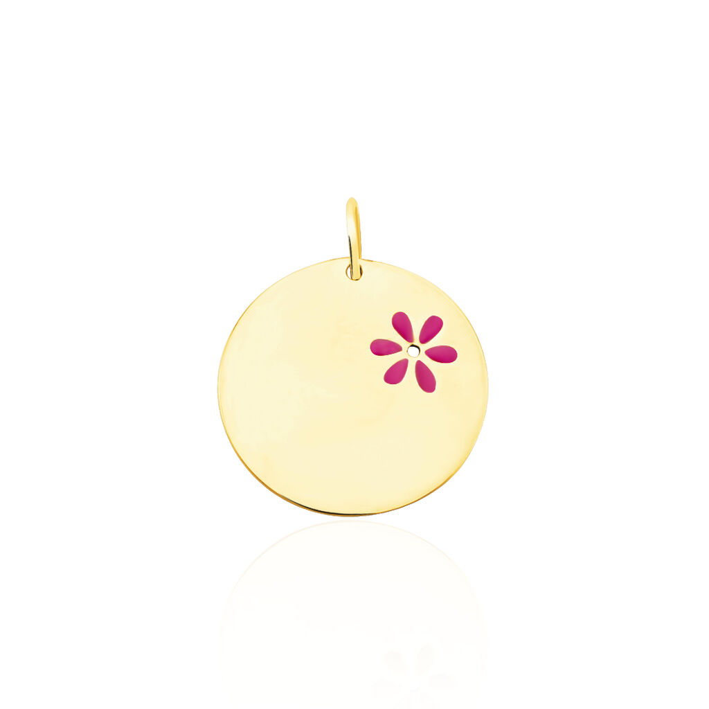 Pendentif Pastille Fleur Or Jaune