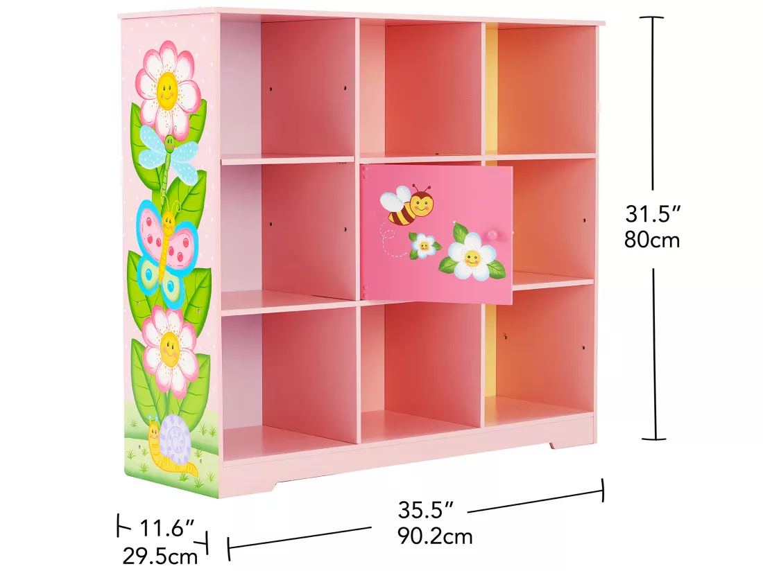 Bibliothèque enfant étagère de rangement petit placard central avec hauteur ajustable