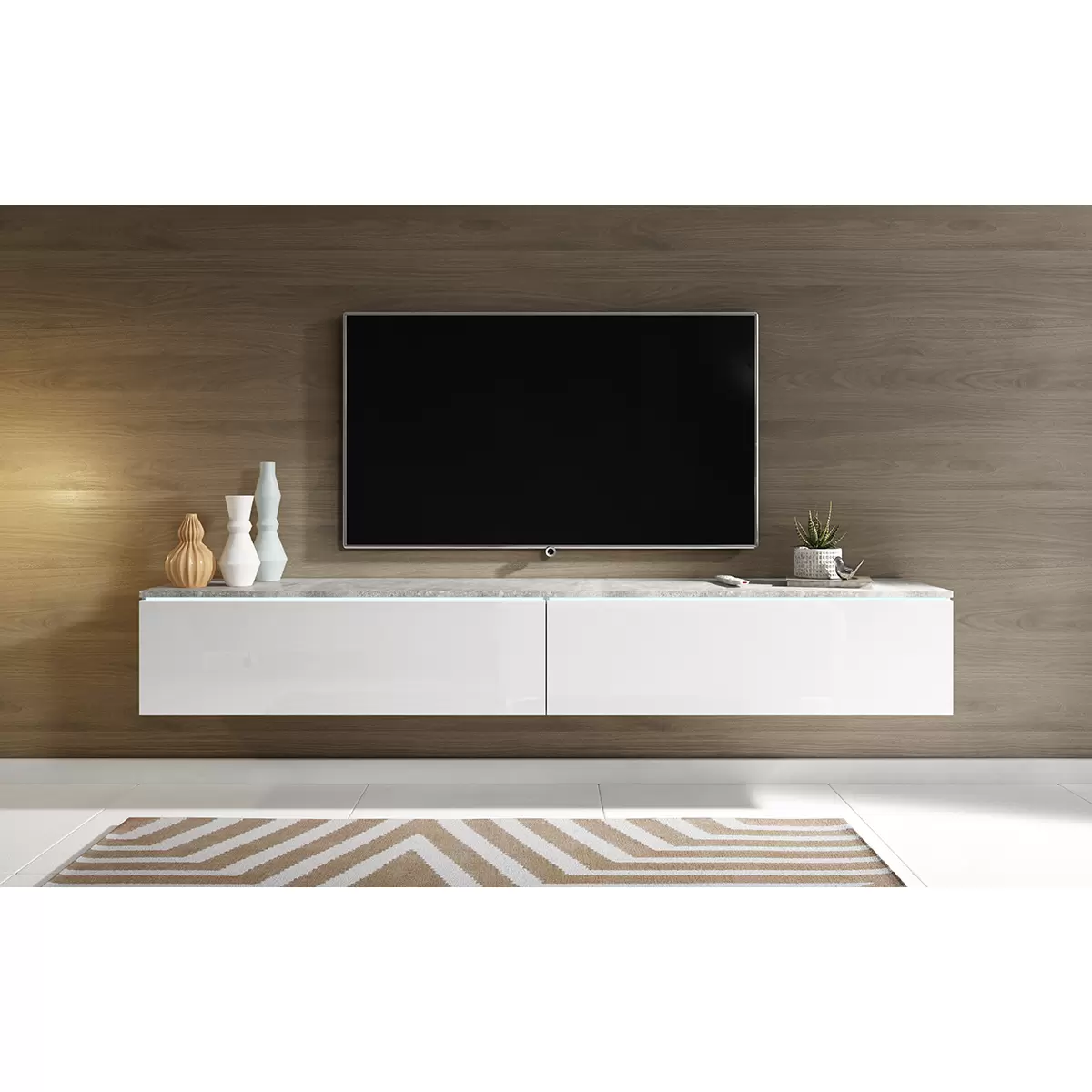 Lowboard Rijeka D180 Betonoptik,weiss