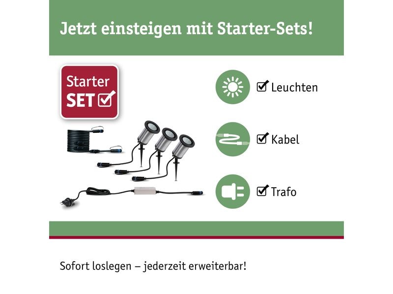 Paulmann Gartenspot Plug & Shine Classic 32° 3000 K, Basiss Spotleuchte für das Plug & Shine System