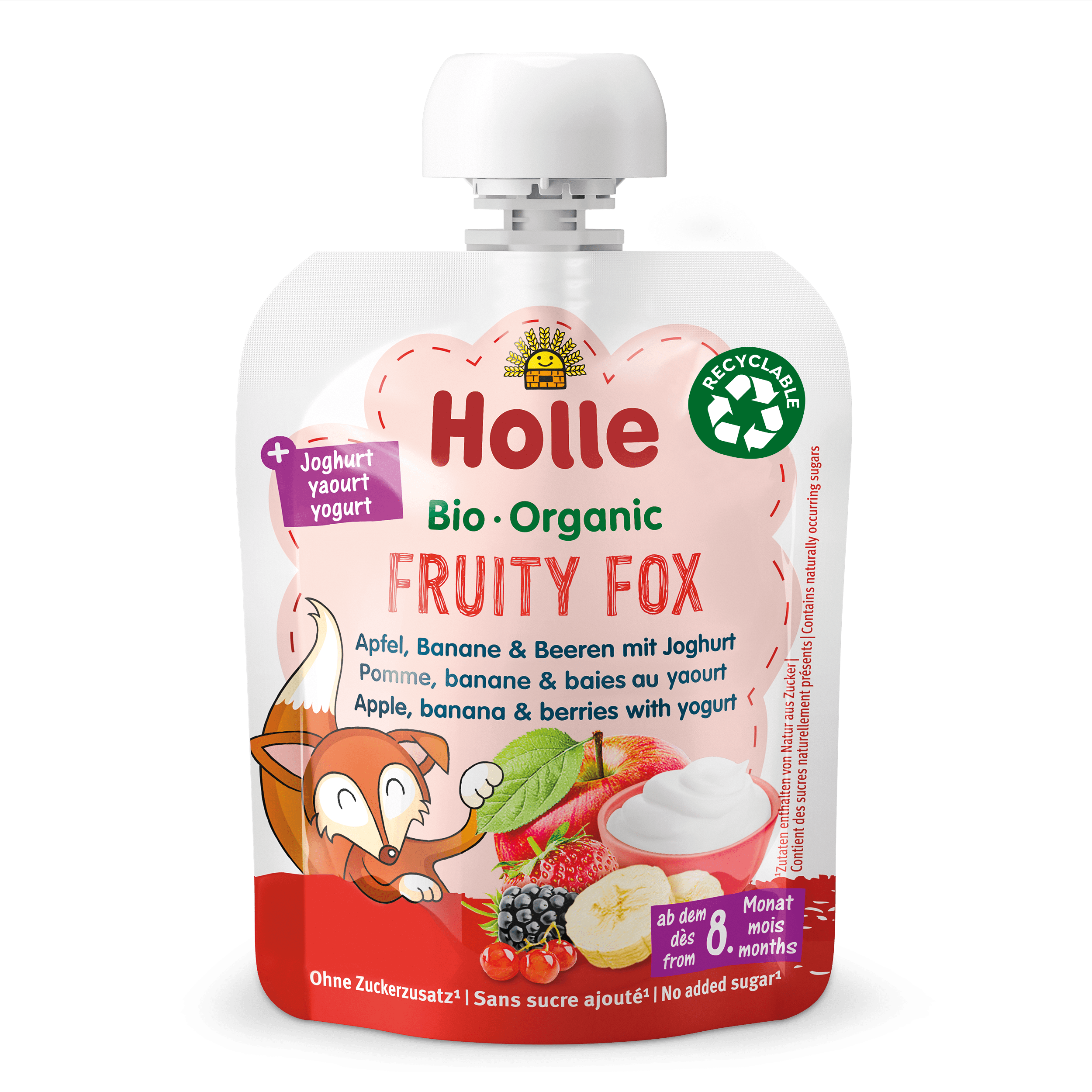 HOLLE Fruity Fox liq Apfel Banane & Beeren mit Joghurt Btl 85 g