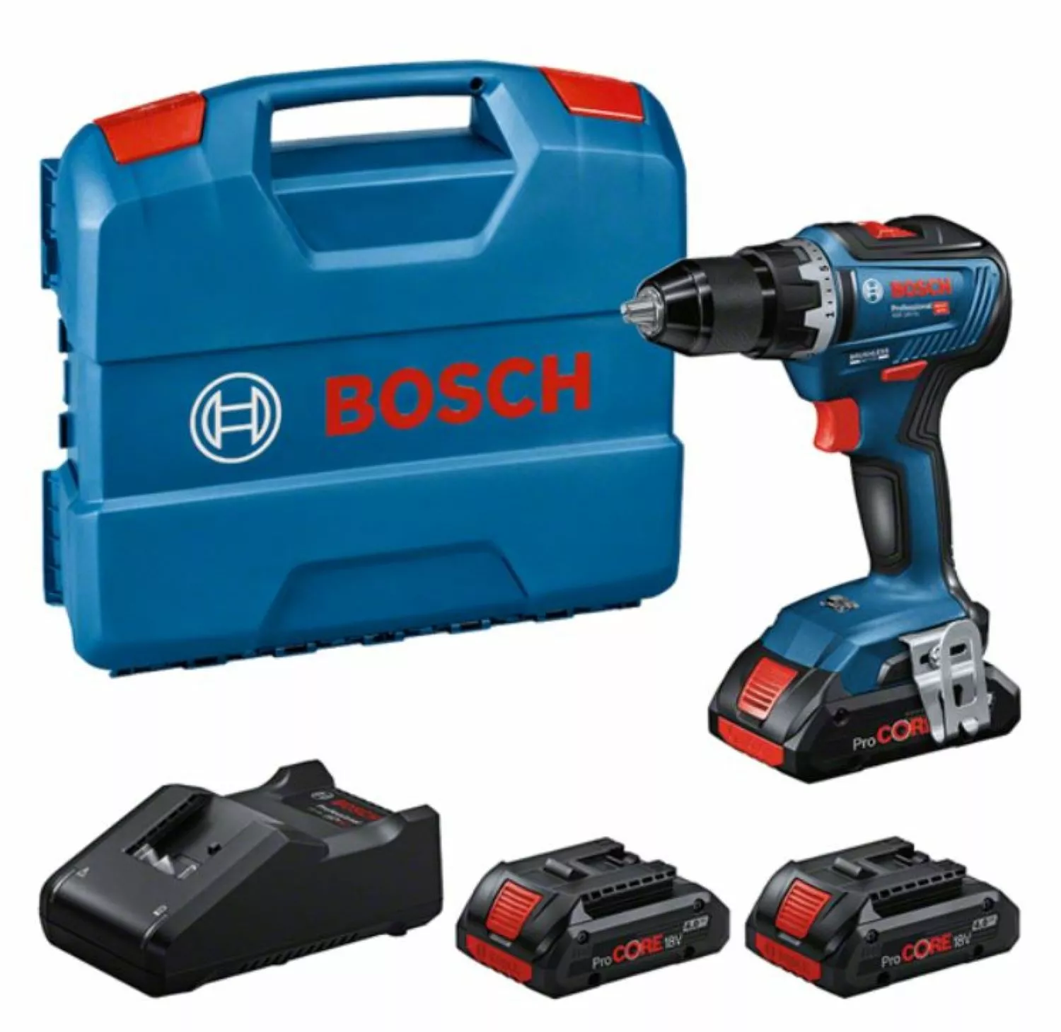 Bosch GSR18V-55 18V Li-ion accu Schroefboormachine set (3x 4Ah) in L-Case - 55Nm