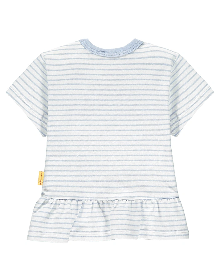 T-Shirt BABY GIRL – SUMMER DAY gestreift in hellblau