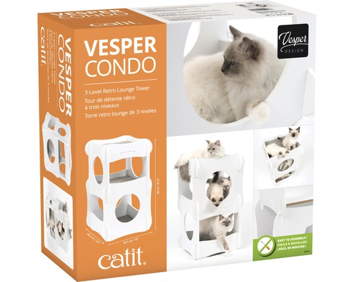 Catit Vesper Condo kattenmeubel, 48,5 x 48,5 x 80 cm, wit