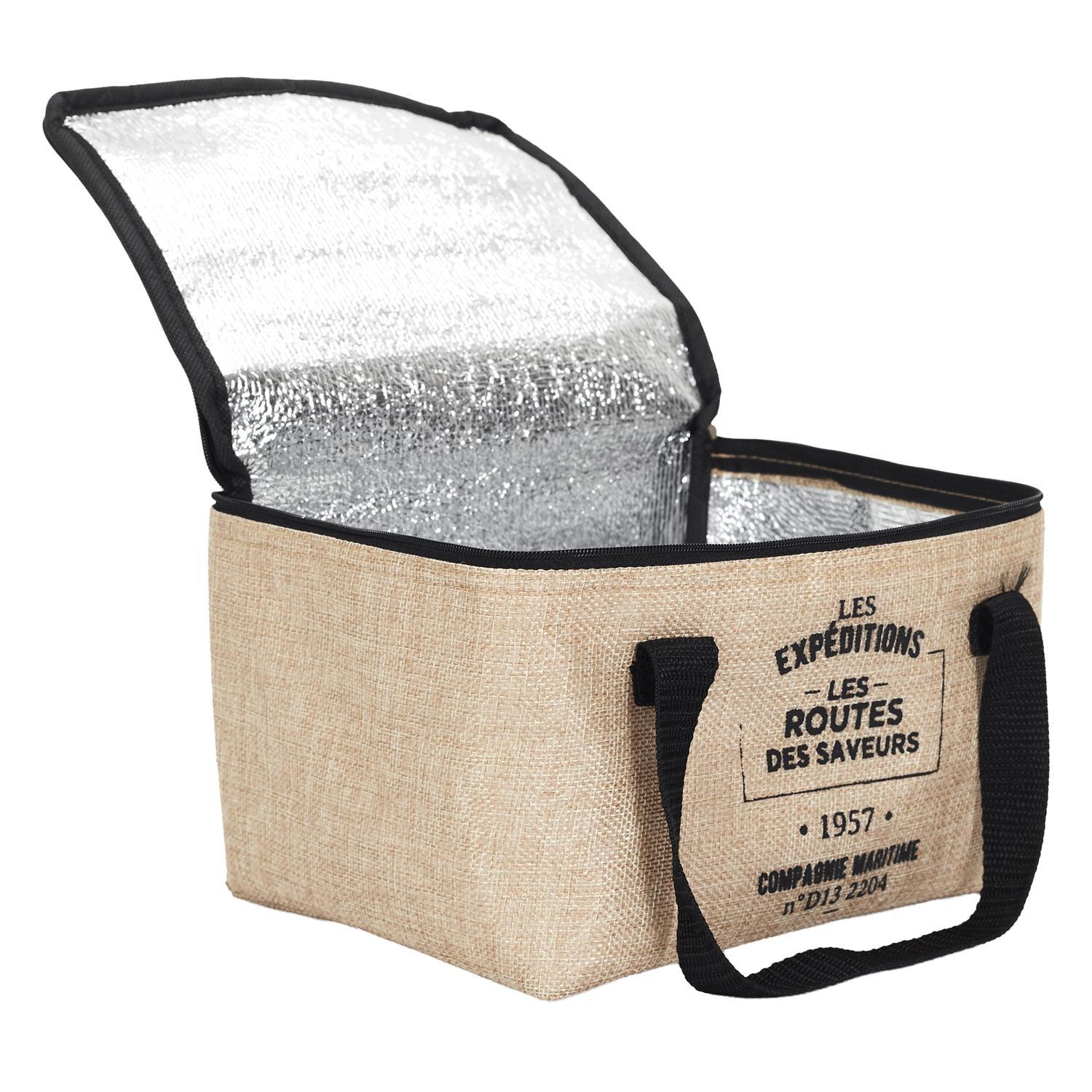 LUNCH BAG FRAICHEUR EFFET JUTE 24.5X18X16.5CM 8L