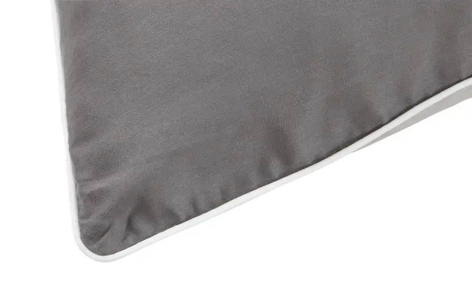 como Satin Wende-Bettwäsche Satin Piping Grau 135x200 cm, 80x80 cm
