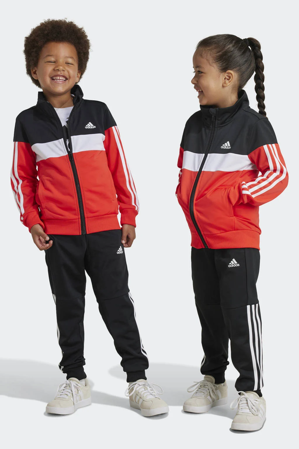trainingspak Tiberio rood/zwart/wit