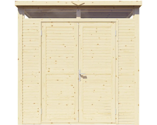 Bertilo Woodline tuinhuis met lessenaarsdak en vloer, 226 x 240 cm, natuurlijke afwerking