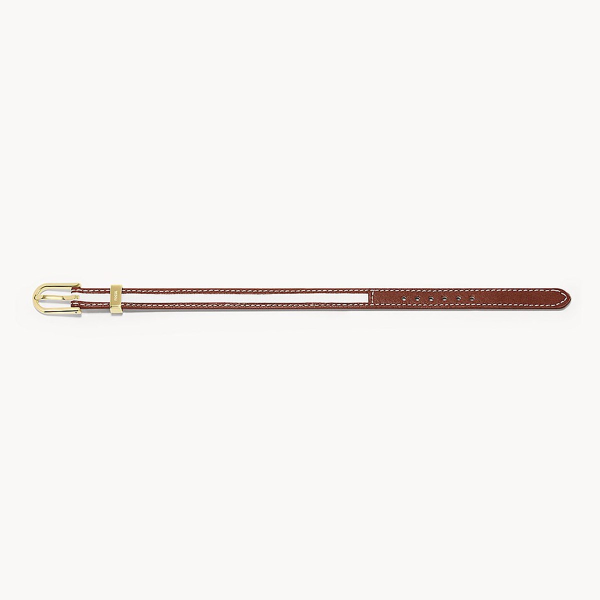 Bracelet Fossil Heritage D-Link cuir brun et blanc