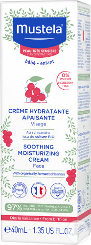 Mustela Crème Hydratante Apaisante Visage Peau Très Sensible Tube 40ml