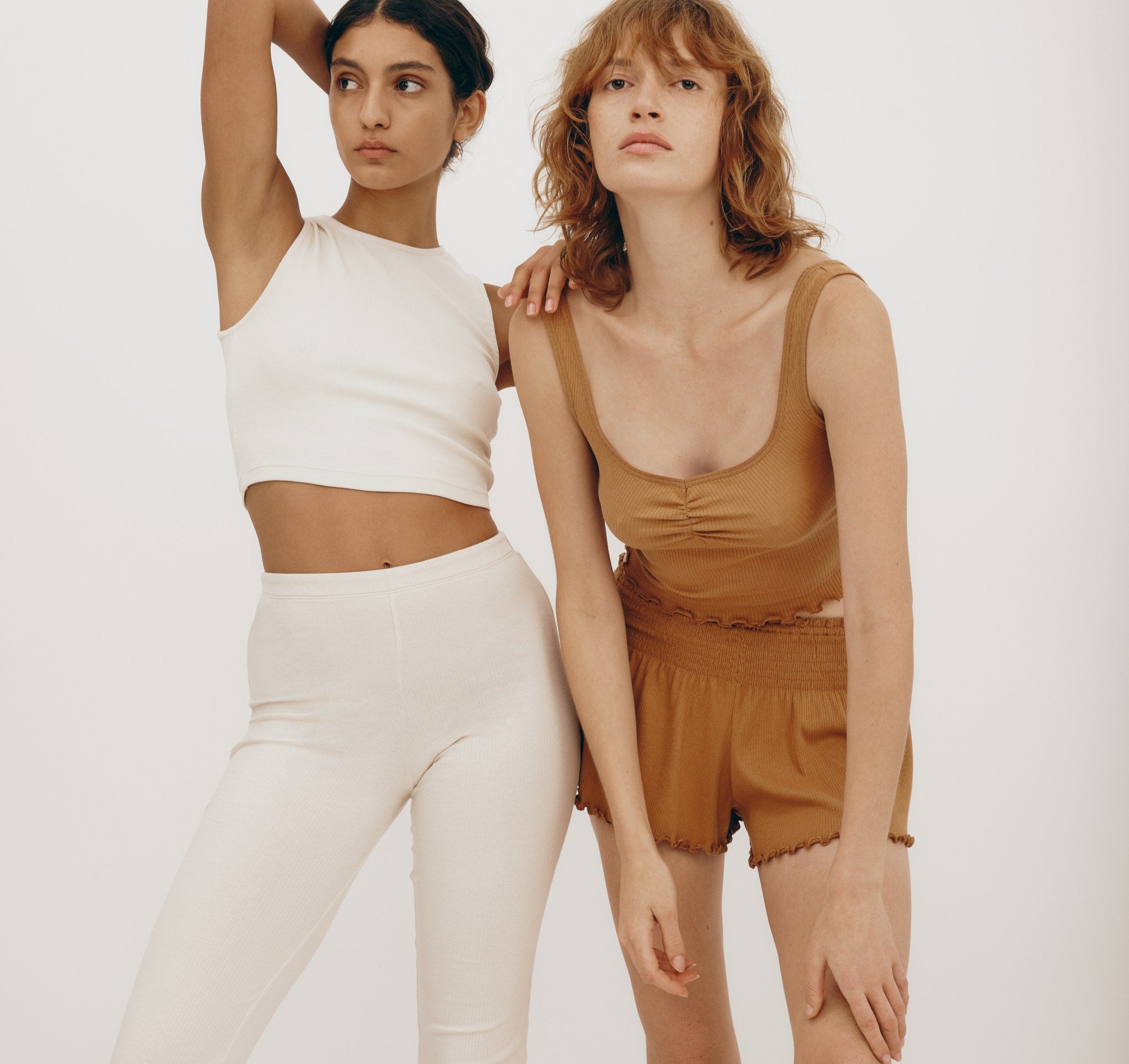 ORGANIC COTTON<br>Core Bold Rib Ruched Tank Top