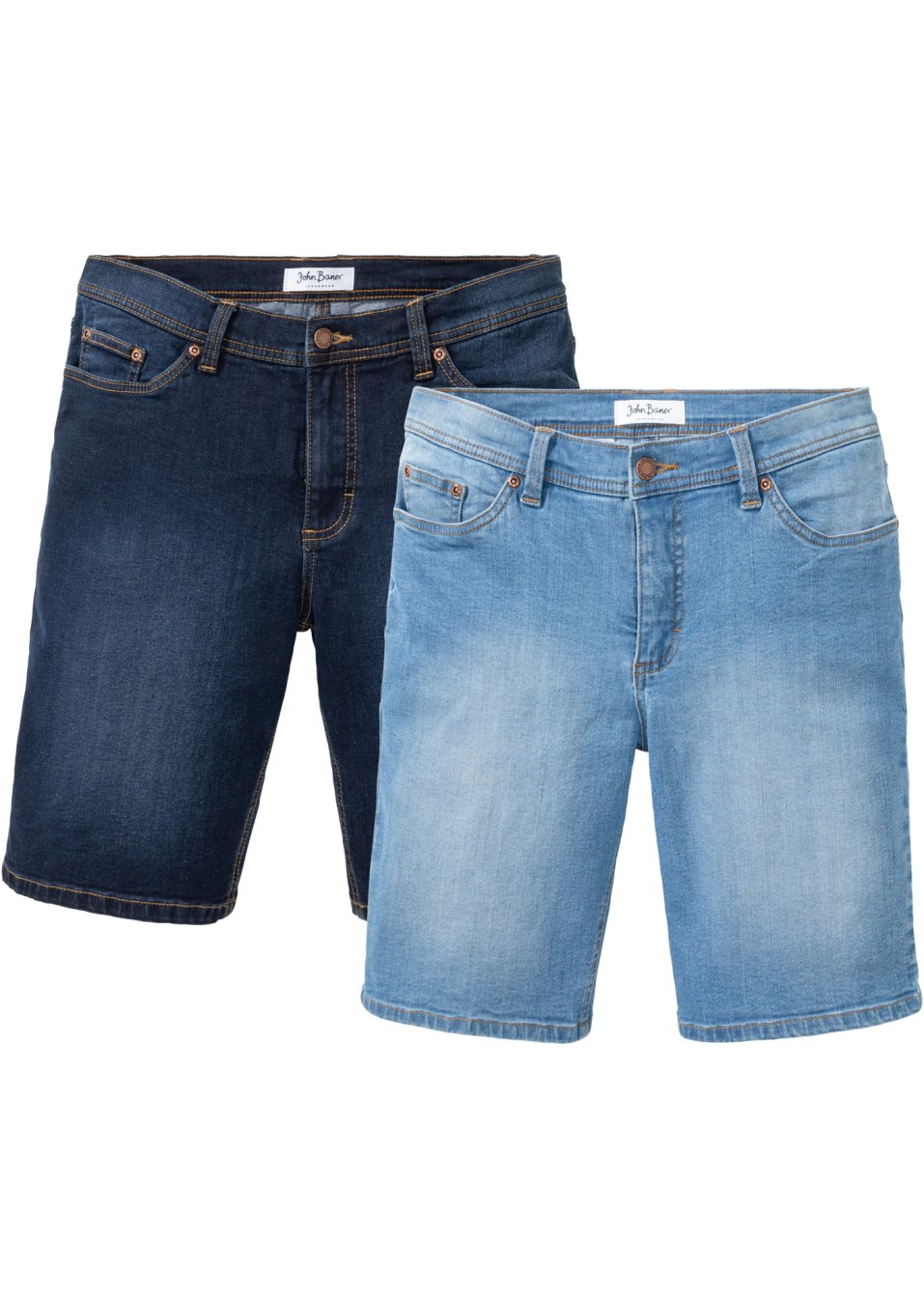 Lot de 2 bermudas en jean extensibles, Regular Fit